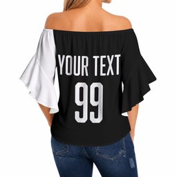 Custom Aotearoa Rugby League Off Shoulder Wrap Waist Top Kiwi Haka and Fern - Sporty Style