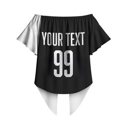 Custom Aotearoa Rugby League Off Shoulder Wrap Waist Top Kiwi Haka and Fern - Sporty Style