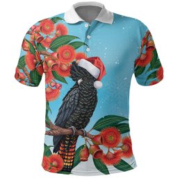 Australia Cockatoo Festive Christmas Polo Shirt