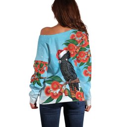 Australia Cockatoo Festive Christmas Off Shoulder Sweater