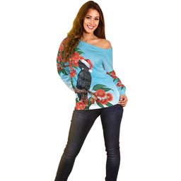 Australia Cockatoo Festive Christmas Off Shoulder Sweater