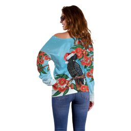 Australia Cockatoo Festive Christmas Off Shoulder Sweater