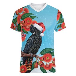 Australia Cockatoo Festive Christmas Women V-Neck T-Shirt