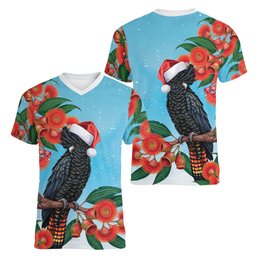 Australia Cockatoo Festive Christmas Women V-Neck T-Shirt