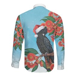 Australia Cockatoo Festive Christmas Long Sleeve Button Shirt