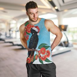 Australia Cockatoo Festive Christmas Men Tank Top