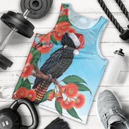 Australia Cockatoo Festive Christmas Men Tank Top