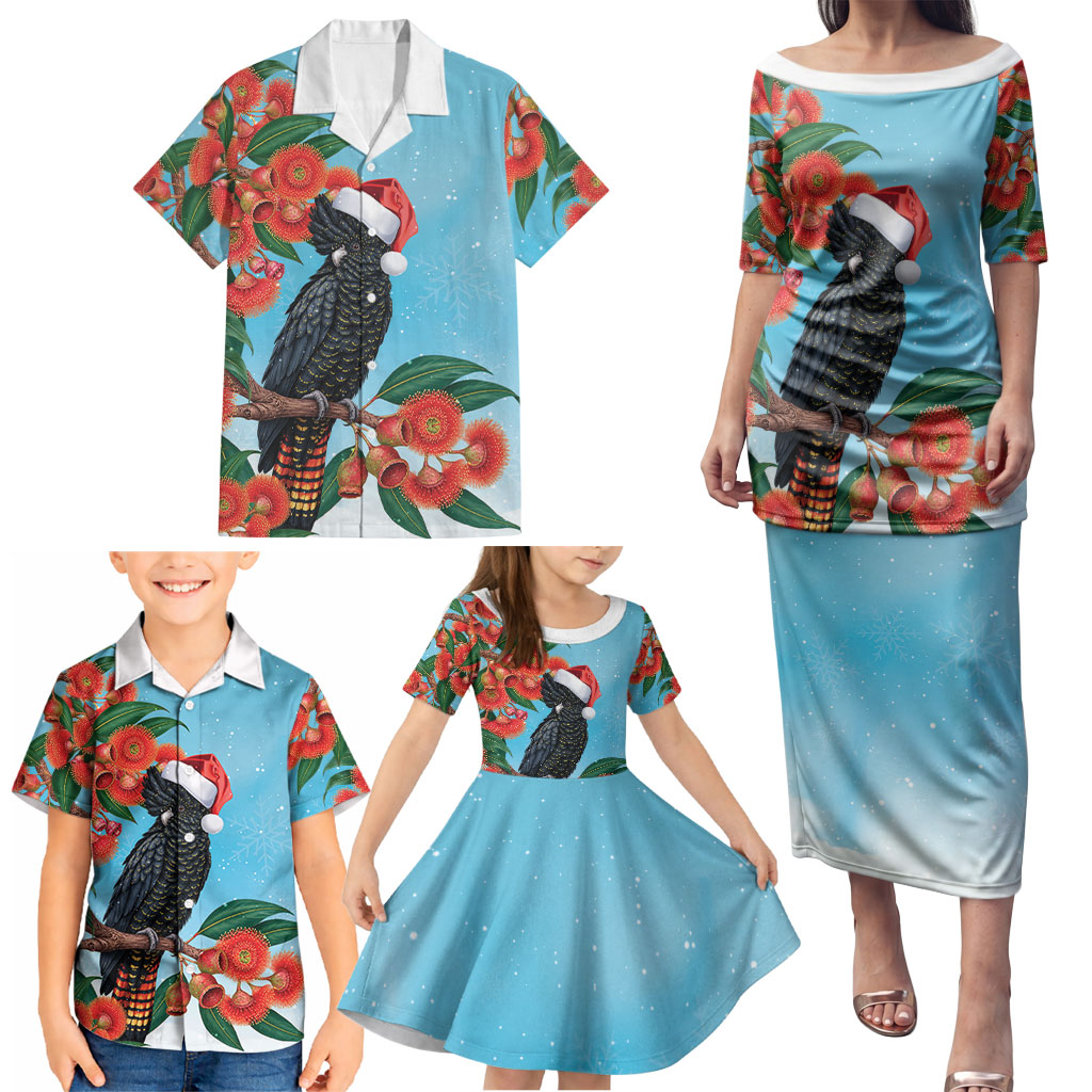 Australia Cockatoo Festive Christmas Family Matching Puletasi and Hawaiian Shirt