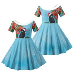 Australia Cockatoo Festive Christmas Family Matching Summer Maxi Dress and Hawaiian Shirt