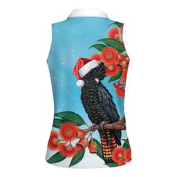 Australia Cockatoo Festive Christmas Women Sleeveless Polo Shirt