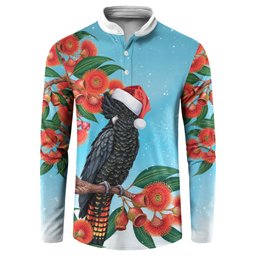 Australia Cockatoo Festive Christmas Button Sweatshirt