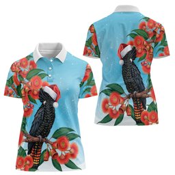 Australia Cockatoo Festive Christmas Women Polo Shirt
