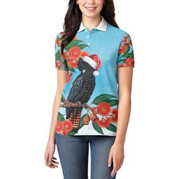 Australia Cockatoo Festive Christmas Women Polo Shirt