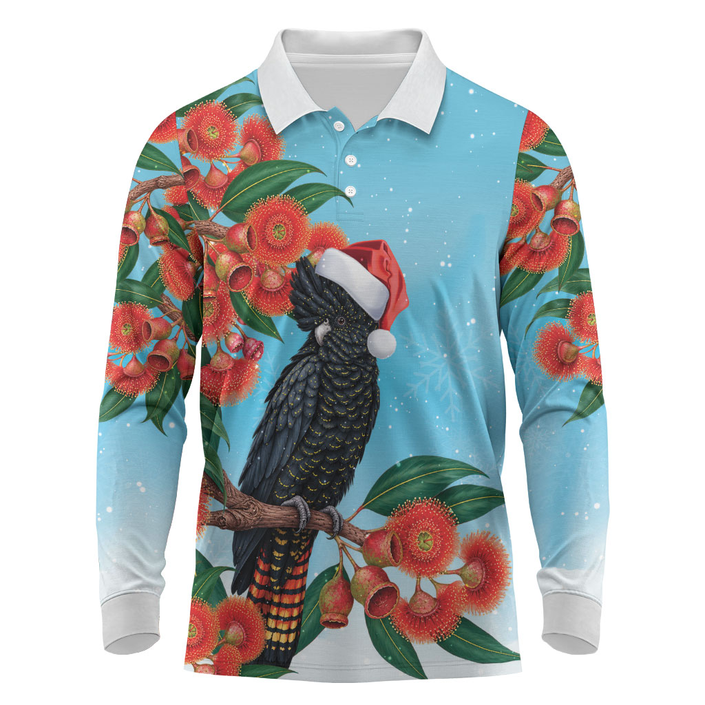 Australia Cockatoo Festive Christmas Long Sleeve Polo Shirt