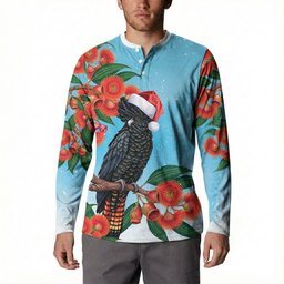 Australia Cockatoo Festive Christmas Button Sweatshirt