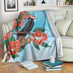 Australia Cockatoo Festive Christmas Blanket