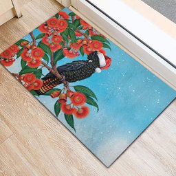 Australia Cockatoo Festive Christmas Rubber Doormat