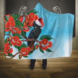 Australia Cockatoo Festive Christmas Hooded Blanket