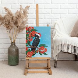 Australia Cockatoo Festive Christmas Canvas Wall Art