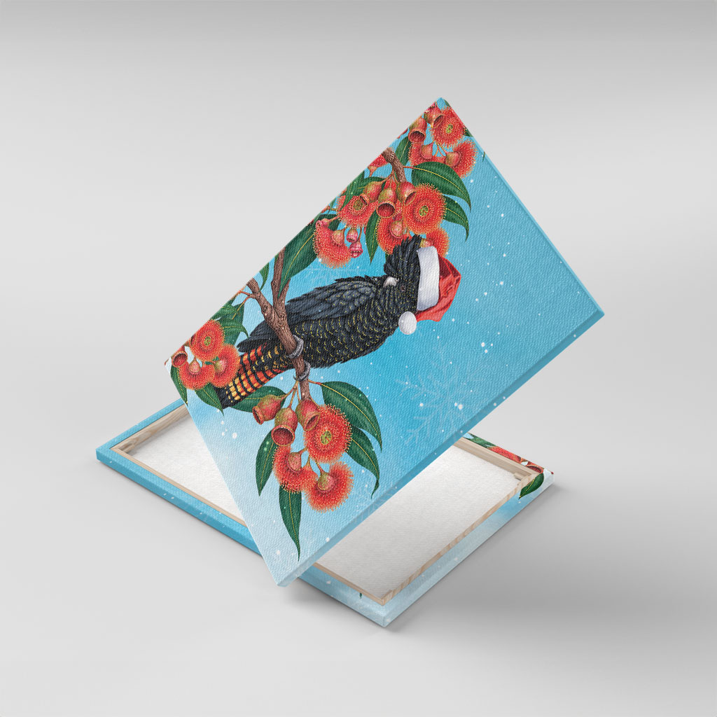 Australia Cockatoo Festive Christmas Canvas Wall Art