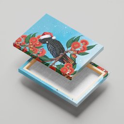 Australia Cockatoo Festive Christmas Canvas Wall Art