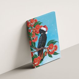 Australia Cockatoo Festive Christmas Canvas Wall Art