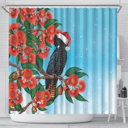 Australia Cockatoo Festive Christmas Shower Curtain