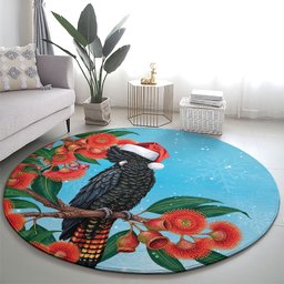 Australia Cockatoo Festive Christmas Round Carpet