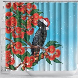 Australia Cockatoo Festive Christmas Shower Curtain