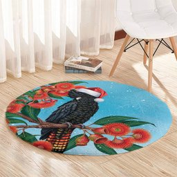 Australia Cockatoo Festive Christmas Round Carpet