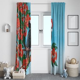Australia Cockatoo Festive Christmas Window Curtain