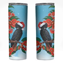 Australia Cockatoo Festive Christmas Skinny Tumbler