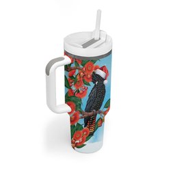 Australia Cockatoo Festive Christmas Tumbler With Handle