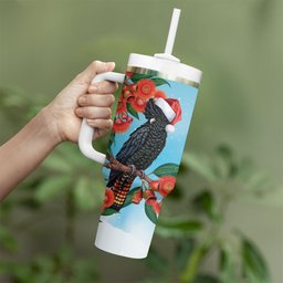 Australia Cockatoo Festive Christmas Tumbler With Handle