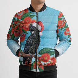 Australia Cockatoo Festive Christmas Bomber Puffer Jacket