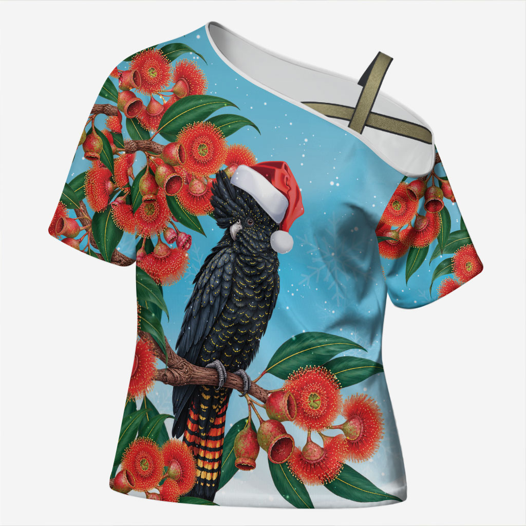 Australia Cockatoo Festive Christmas Cross Shoulder Shirt
