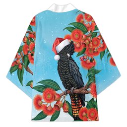 Australia Cockatoo Festive Christmas Kimono