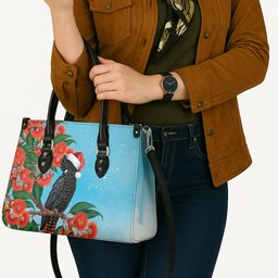 Australia Cockatoo Festive Christmas Leather Bag