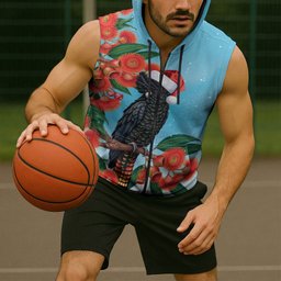 Australia Cockatoo Festive Christmas Sleeveless Zip Hoodie