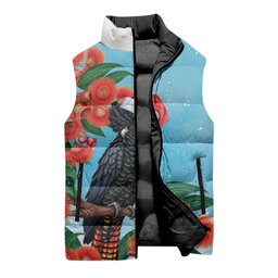 Australia Cockatoo Festive Christmas Sleeveless Puffer Jacket