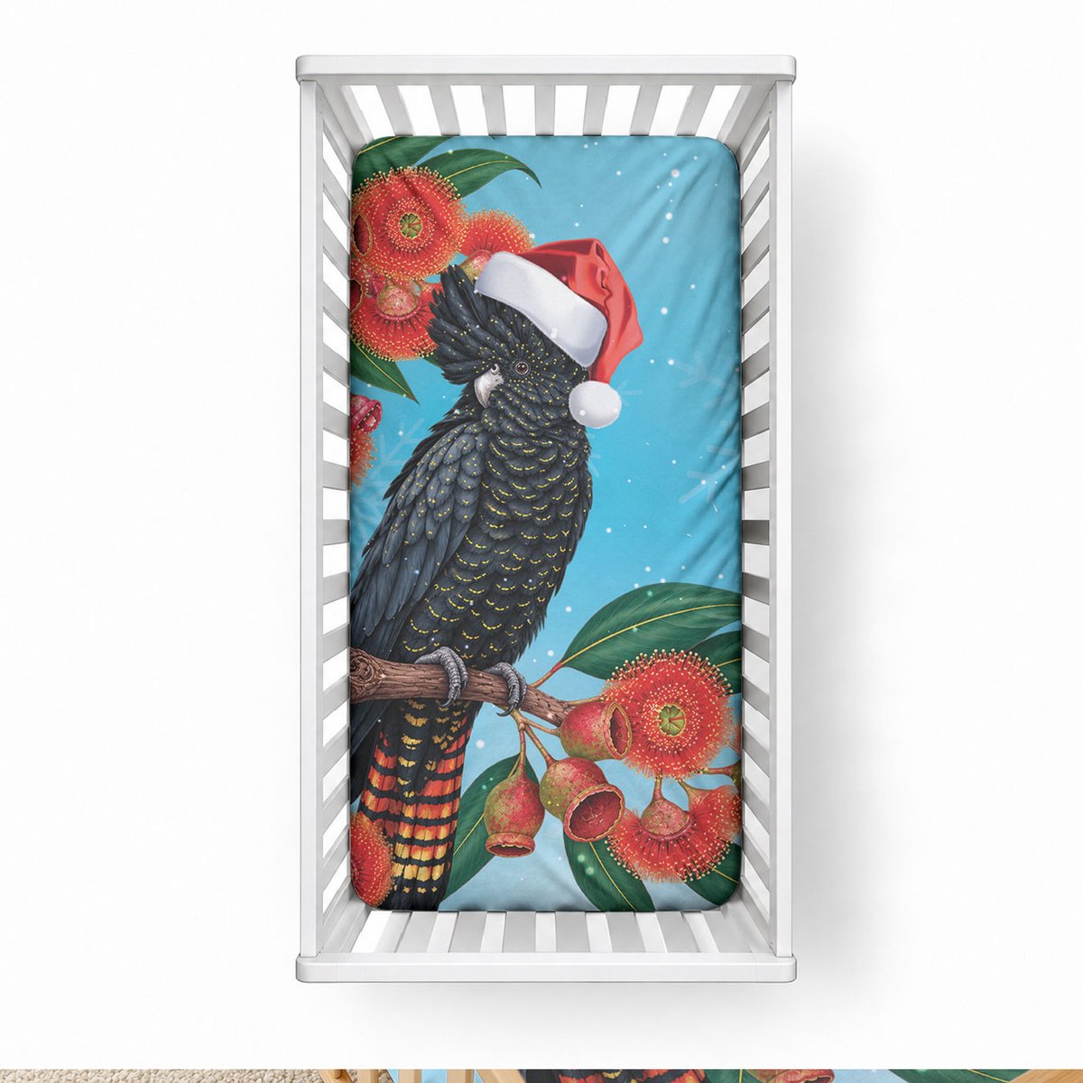 Australia Cockatoo Festive Christmas Baby Bed Cover
