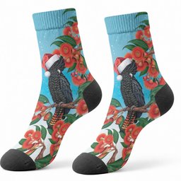 Australia Cockatoo Festive Christmas Crew Socks