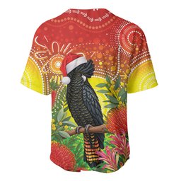 Australia Christmas Black Cockatoo Baseball Jersey Aboriginal Art
