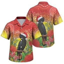 Australia Christmas Black Cockatoo Family Matching Tank Maxi Dress and Hawaiian Shirt Aboriginal Art