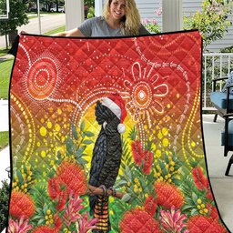 Australia Christmas Black Cockatoo Quilt Aboriginal Art