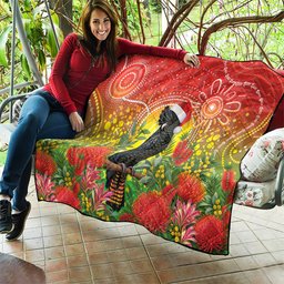 Australia Christmas Black Cockatoo Quilt Aboriginal Art