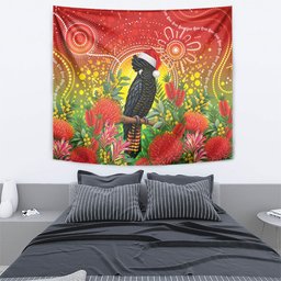 Australia Christmas Black Cockatoo Tapestry Aboriginal Art