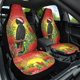 Australia Christmas Black Cockatoo Car Seat Cover Aboriginal Art