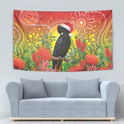 Australia Christmas Black Cockatoo Tapestry Aboriginal Art
