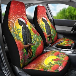 Australia Christmas Black Cockatoo Car Seat Cover Aboriginal Art